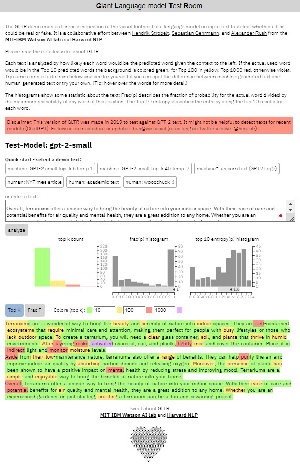 Results from GLTR