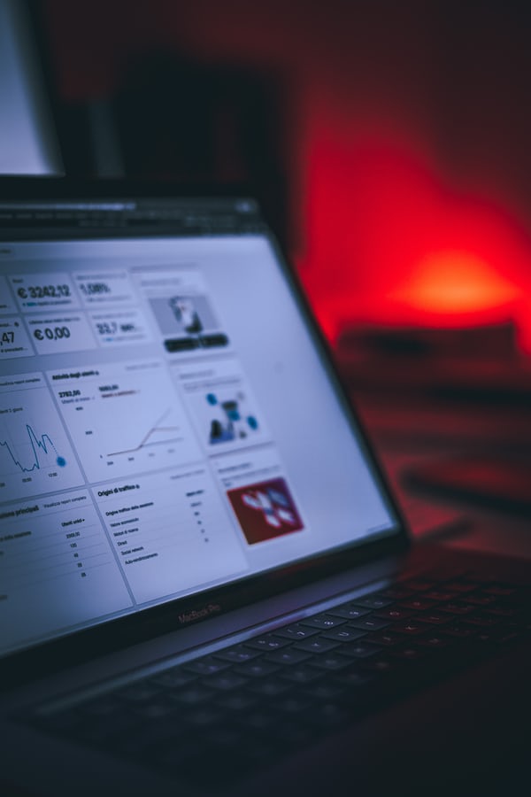 digital marketing dashboard on laptop screen